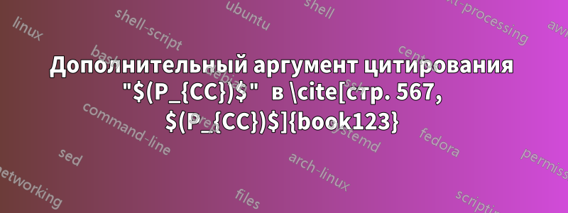 Дополнительный аргумент цитирования "$(P_{CC})$" в \cite[стр. 567, $(P_{CC})$]{book123}