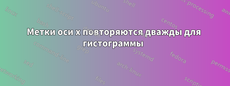 Метки оси x повторяются дважды для гистограммы 