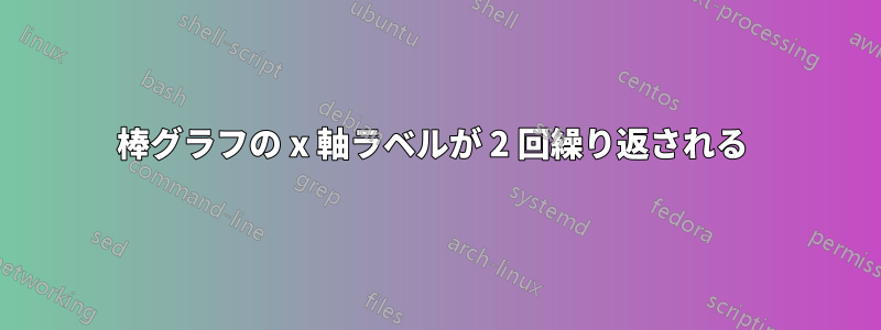 棒グラフの x 軸ラベルが 2 回繰り返される 