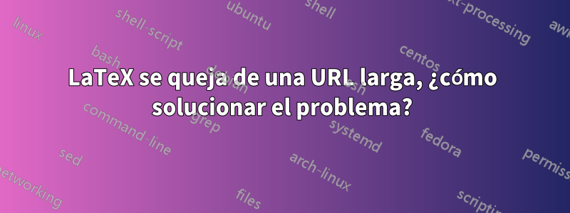 LaTeX se queja de una URL larga, ¿cómo solucionar el problema?