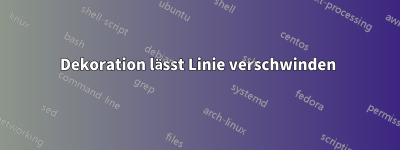 Dekoration lässt Linie verschwinden
