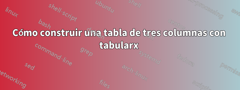 Cómo construir una tabla de tres columnas con tabularx