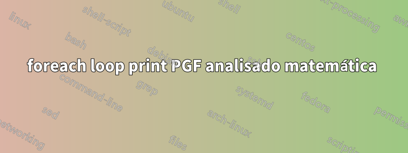 foreach loop print PGF analisado matemática