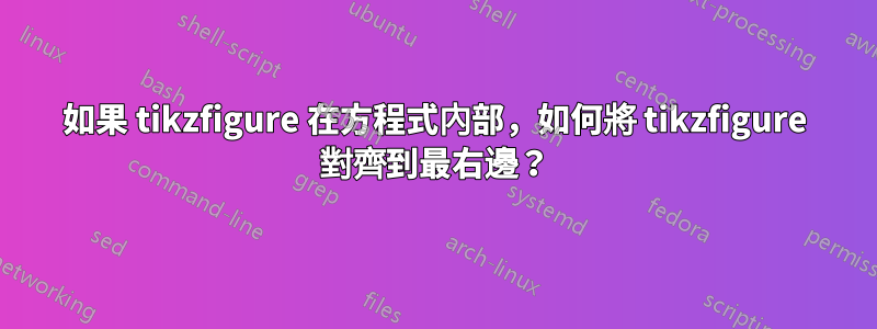 如果 tikzfigure 在方程式內部，如何將 tikzfigure 對齊到最右邊？