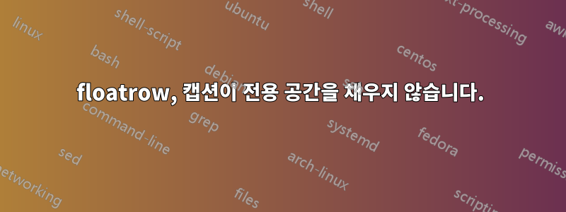 floatrow, 캡션이 전용 공간을 채우지 않습니다.