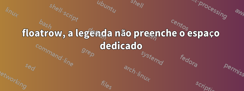 floatrow, a legenda não preenche o espaço dedicado