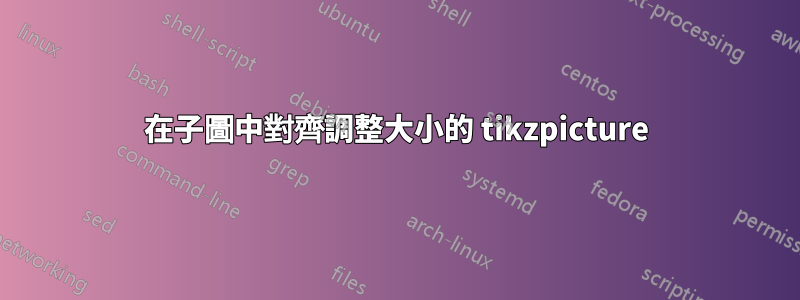 在子圖中對齊調整大小的 tikzpicture