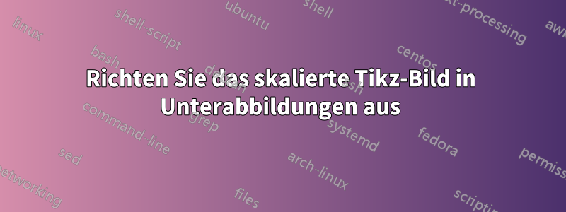 Richten Sie das skalierte Tikz-Bild in Unterabbildungen aus
