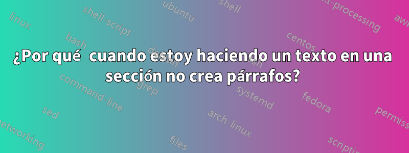 ¿Por qué cuando estoy haciendo un texto en una sección no crea párrafos?