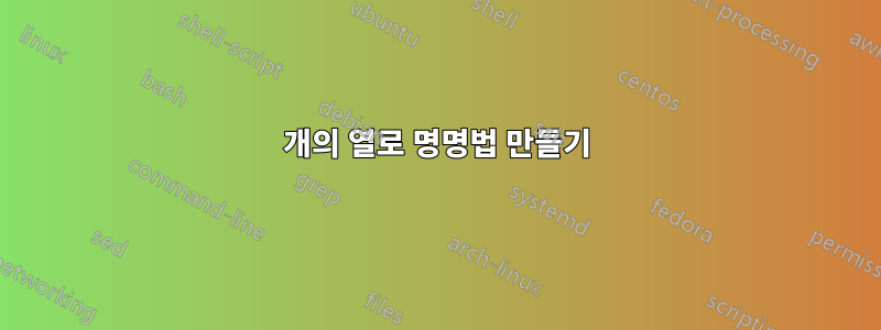 3개의 열로 명명법 만들기