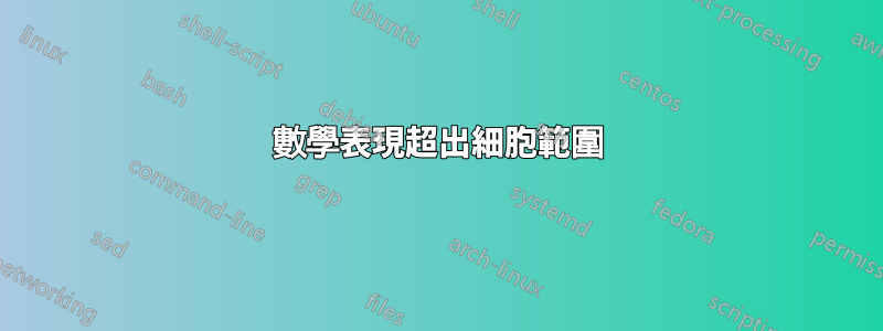 數學表現超出細胞範圍