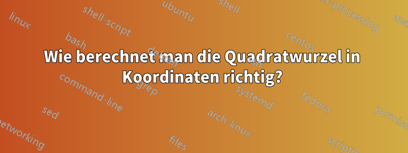 Wie berechnet man die Quadratwurzel in Koordinaten richtig?