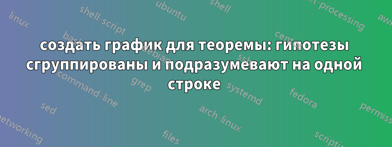 создать график для теоремы: гипотезы сгруппированы и подразумевают на одной строке
