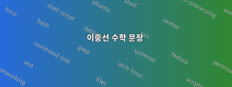 이중선 수학 문장