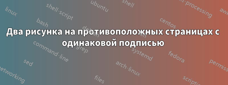Два рисунка на противоположных страницах с одинаковой подписью