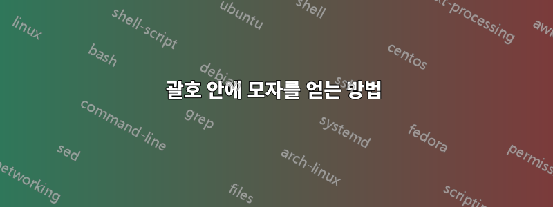 괄호 안에 모자를 얻는 방법