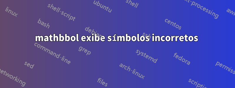 mathbbol exibe símbolos incorretos