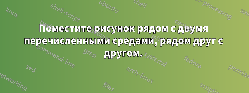 Поместите рисунок рядом с двумя перечисленными средами, рядом друг с другом.