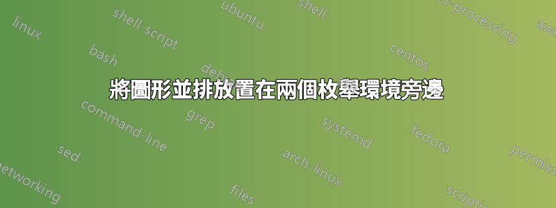 將圖形並排放置在兩個枚舉環境旁邊