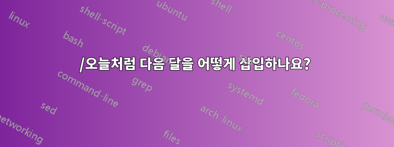 /오늘처럼 다음 달을 어떻게 삽입하나요?