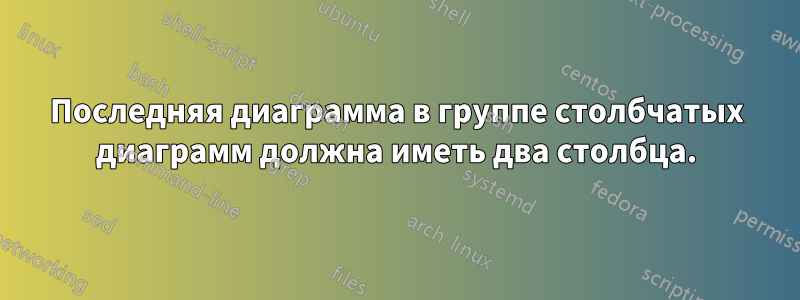 Последняя диаграмма в группе столбчатых диаграмм должна иметь два столбца.