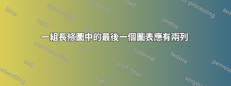 一組長條圖中的最後一個圖表應有兩列