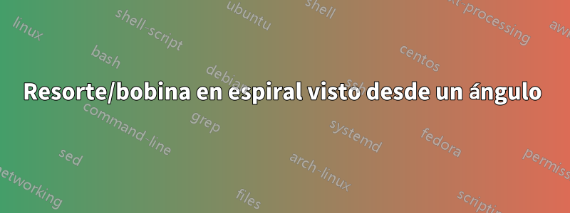 Resorte/bobina en espiral visto desde un ángulo