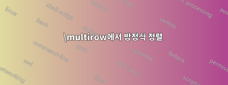 \multirow에서 방정식 정렬