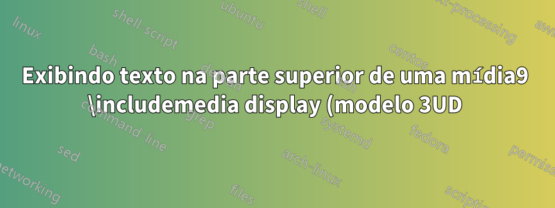 Exibindo texto na parte superior de uma mídia9 \includemedia display (modelo 3UD)