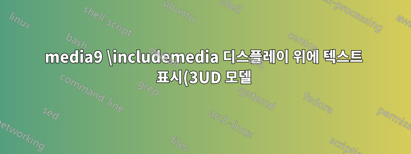 media9 \includemedia 디스플레이 위에 텍스트 표시(3UD 모델)