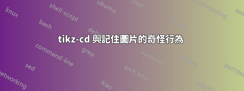 tikz-cd 與記住圖片的奇怪行為