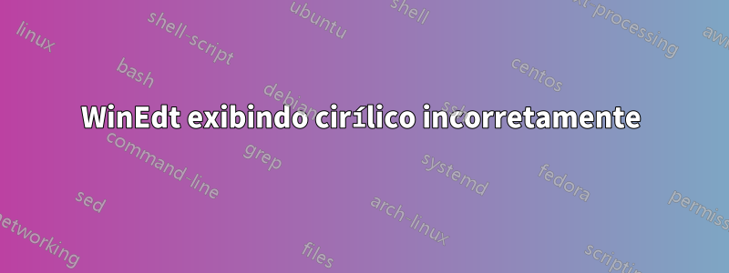 WinEdt exibindo cirílico incorretamente
