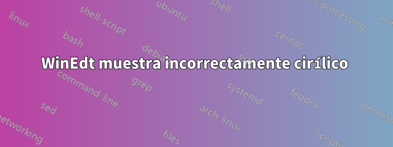 WinEdt muestra incorrectamente cirílico