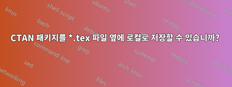 CTAN 패키지를 *.tex 파일 옆에 로컬로 저장할 수 있습니까?