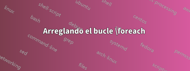 Arreglando el bucle \foreach