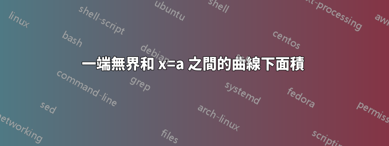 一端無界和 x=a 之間的曲線下面積