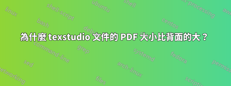 為什麼 texstudio 文件的 PDF 大小比背面的大？