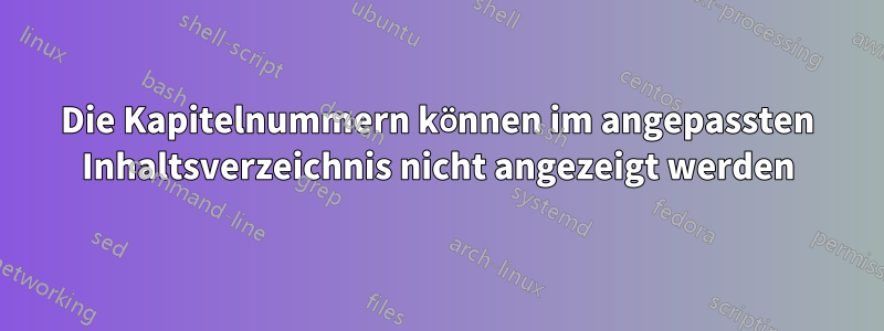 Die Kapitelnummern können im angepassten Inhaltsverzeichnis nicht angezeigt werden