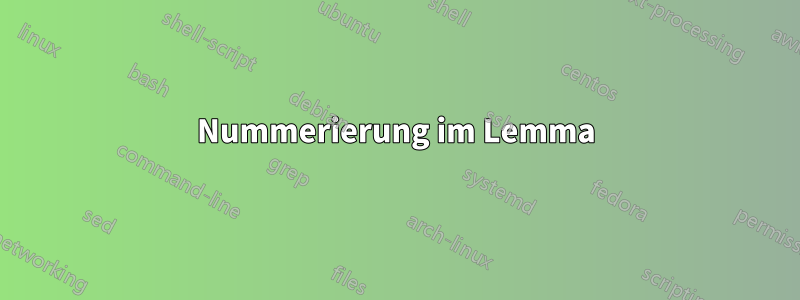 Nummerierung im Lemma