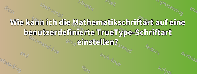 Wie kann ich die Mathematikschriftart auf eine benutzerdefinierte TrueType-Schriftart einstellen?