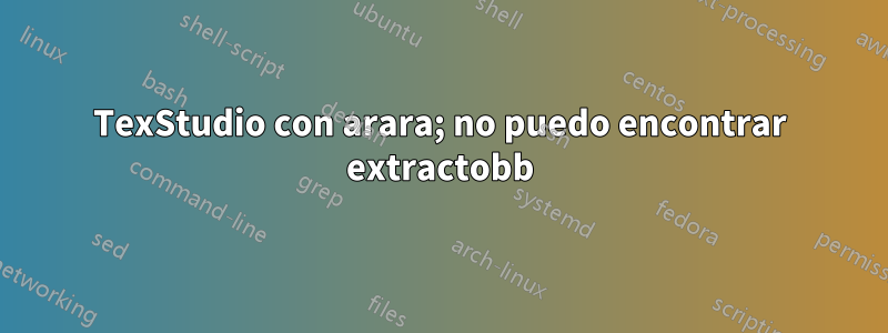 TexStudio con arara; no puedo encontrar extractobb