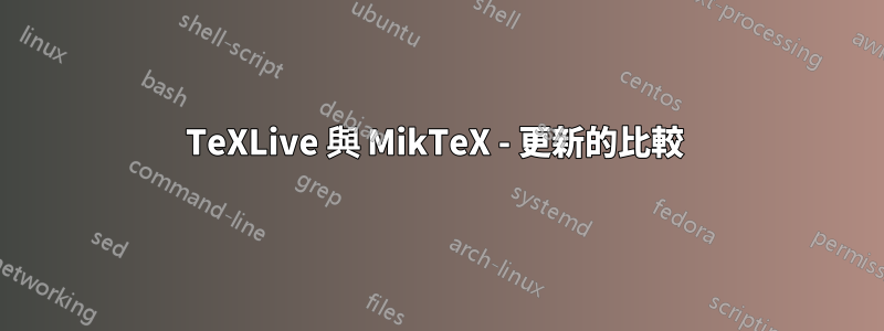 TeXLive 與 MikTeX - 更新的比較 