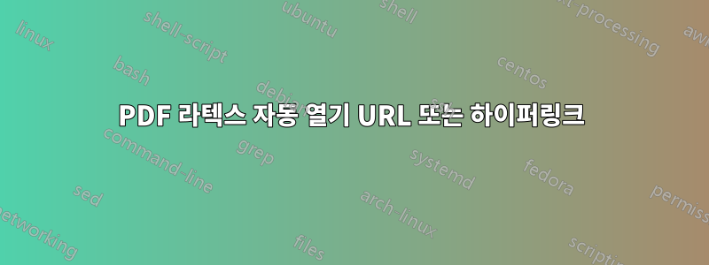 PDF 라텍스 자동 열기 URL 또는 하이퍼링크