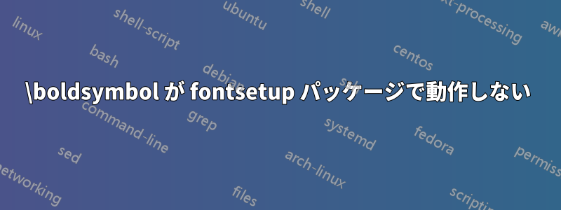 \boldsymbol が fontsetup パッケージで動作しない