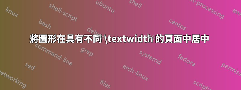 將圖形在具有不同 \textwidth 的頁面中居中