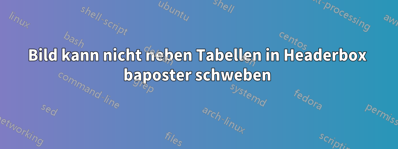 Bild kann nicht neben Tabellen in Headerbox baposter schweben