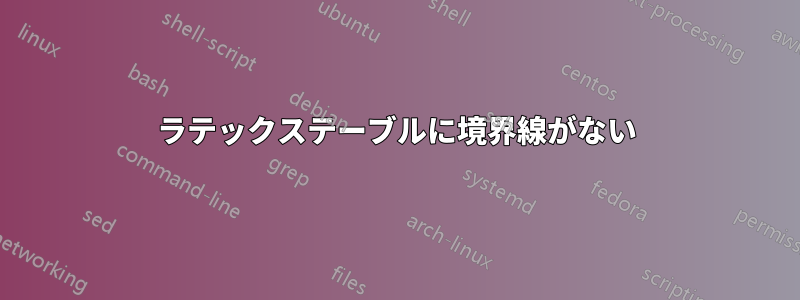 ラテックステーブルに境界線がない