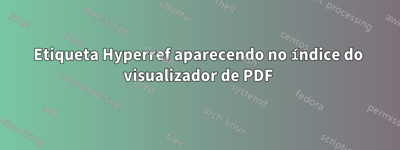 Etiqueta Hyperref aparecendo no índice do visualizador de PDF