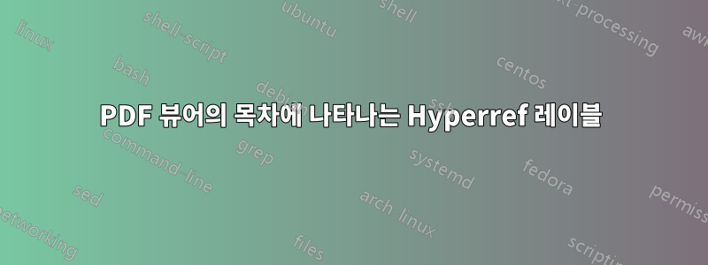 PDF 뷰어의 목차에 나타나는 Hyperref 레이블