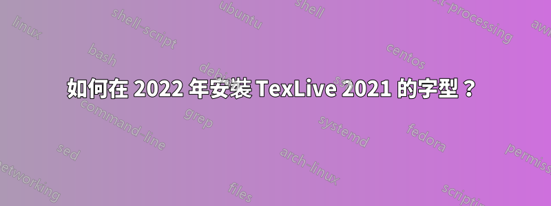 如何在 2022 年安裝 TexLive 2021 的字型？